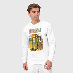 Костюм хлопковый мужской Nirvana мультяшный стиль, цвет: белый — фото 2