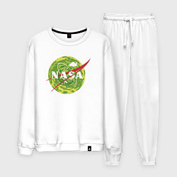 Костюм хлопковый мужской NASA Rick and Morty, цвет: белый