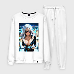 Мужской костюм Черная кошка с брилиантом на крыше здания