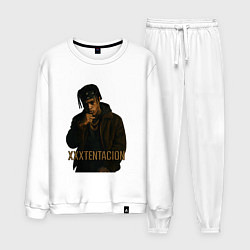 Костюм хлопковый мужской XXXTentacion c кулаком, цвет: белый