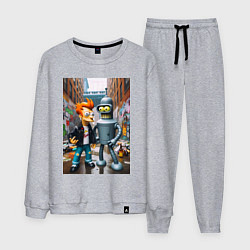 Мужской костюм Бендер и Фрай в Бронксе - нейроарт фантазия