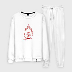 Костюм хлопковый мужской Fire Walk With Me, цвет: белый