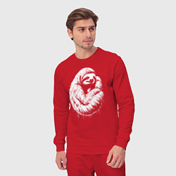 Костюм хлопковый мужской Ленивец белой краской, цвет: красный — фото 2