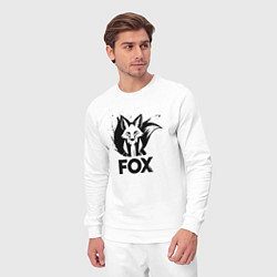 Костюм хлопковый мужской Лисьи граффити, цвет: белый — фото 2