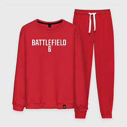 Костюм хлопковый мужской Battlefield 6 logo, цвет: красный