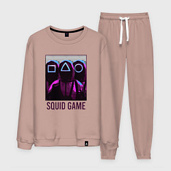 Костюм хлопковый мужской Squid game shadows, цвет: пыльно-розовый