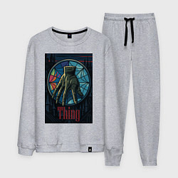 Костюм хлопковый мужской Вещь - Уэнсдей, цвет: меланж