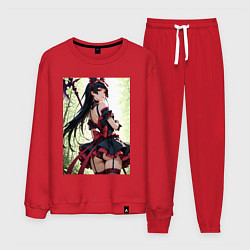 Мужской костюм Рори Меркурия посреди леса с алебардой