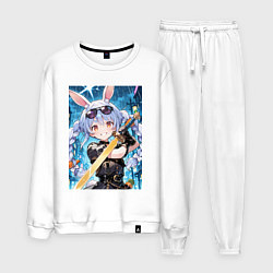 Костюм хлопковый мужской Сражение боевой крольчихи, цвет: белый
