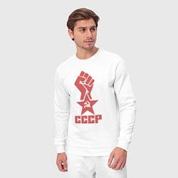 Костюм хлопковый мужской Сила СССР, цвет: белый — фото 2