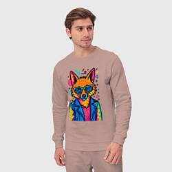 Костюм хлопковый мужской Лиса Pop Colors, цвет: пыльно-розовый — фото 2