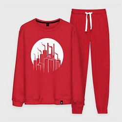 Костюм хлопковый мужской Лунный завод, цвет: красный