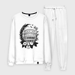 Костюм хлопковый мужской Колизей в цвету: аромат Италии, цвет: белый