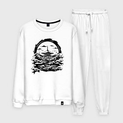 Костюм хлопковый мужской Японская пагода, цвет: белый