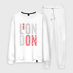 Костюм хлопковый мужской Поверни на Лондон, цвет: белый