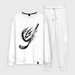 Костюм хлопковый мужской Динамичная клюшка, цвет: белый