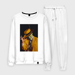 Костюм хлопковый мужской Маска - Джим Керри, цвет: белый