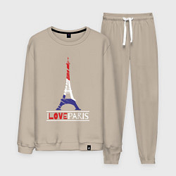 Костюм хлопковый мужской Love Paris, цвет: миндальный