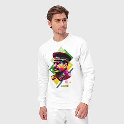 Костюм хлопковый мужской Stalin Art, цвет: белый — фото 2