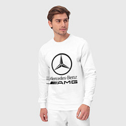Костюм хлопковый мужской AMG, цвет: белый — фото 2