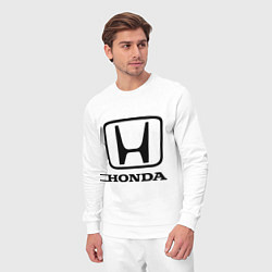 Костюм хлопковый мужской Honda logo, цвет: белый — фото 2