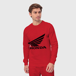 Костюм хлопковый мужской Honda Motor, цвет: красный — фото 2