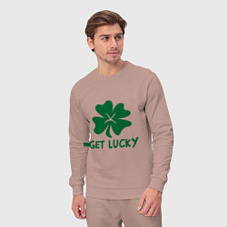 Костюм хлопковый мужской Get lucky, цвет: пыльно-розовый — фото 2