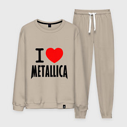 Костюм хлопковый мужской I love Metallica, цвет: миндальный
