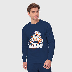 Костюм хлопковый мужской KTM белый, цвет: тёмно-синий — фото 2