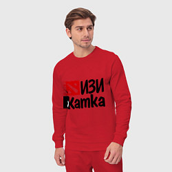 Костюм хлопковый мужской Изи катка, цвет: красный — фото 2