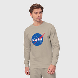 Костюм хлопковый мужской NASA: Logo, цвет: миндальный — фото 2