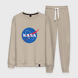 Костюм хлопковый мужской NASA: Logo, цвет: миндальный