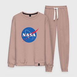Костюм хлопковый мужской NASA: Logo, цвет: пыльно-розовый