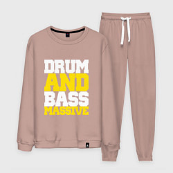 Костюм хлопковый мужской DRUM AND BASS MASSIVE, цвет: пыльно-розовый