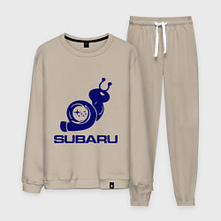 Костюм хлопковый мужской Subaru, цвет: миндальный