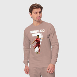 Костюм хлопковый мужской Ronaldo 07, цвет: пыльно-розовый — фото 2