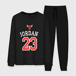 Костюм хлопковый мужской Jordan 23, цвет: черный