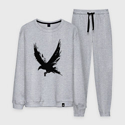 Костюм хлопковый мужской Черный ворон, цвет: меланж