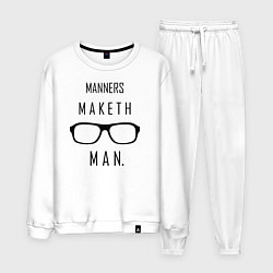 Костюм хлопковый мужской Kingsman: Manners maketh man, цвет: белый