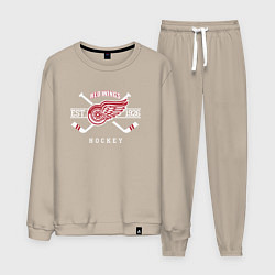 Костюм хлопковый мужской Detroit Red Wings: Est.1926, цвет: миндальный