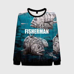 Свитшот мужской Best fisherman, цвет: 3D-черный