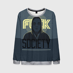 Свитшот мужской Fuck Society, цвет: 3D-меланж
