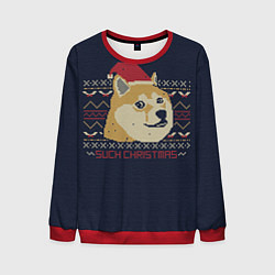Свитшот мужской Doge Such Christmas цвета 3D-красный — фото 1