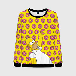 Свитшот мужской Пончики Гомера Симпсона, цвет: 3D-черный