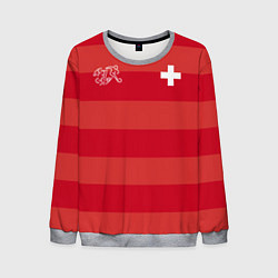 Свитшот мужской Сборная Швейцарии по футболу, цвет: 3D-меланж