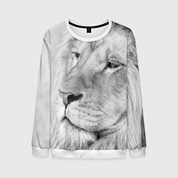 Свитшот мужской Мудрый лев, цвет: 3D-белый