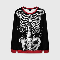Свитшот мужской Floral Skeleton, цвет: 3D-красный