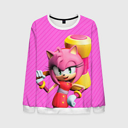 Свитшот мужской Amy Rose, цвет: 3D-белый