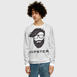 Свитшот мужской Hipster, цвет: 3D-белый — фото 2