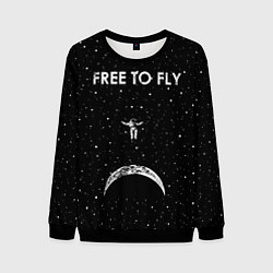 Свитшот мужской Free to Fly, цвет: 3D-черный